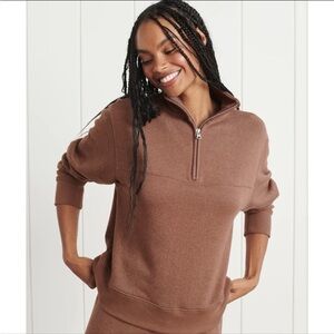 Jenni Kayne Brown Quarter-Zip Sweater